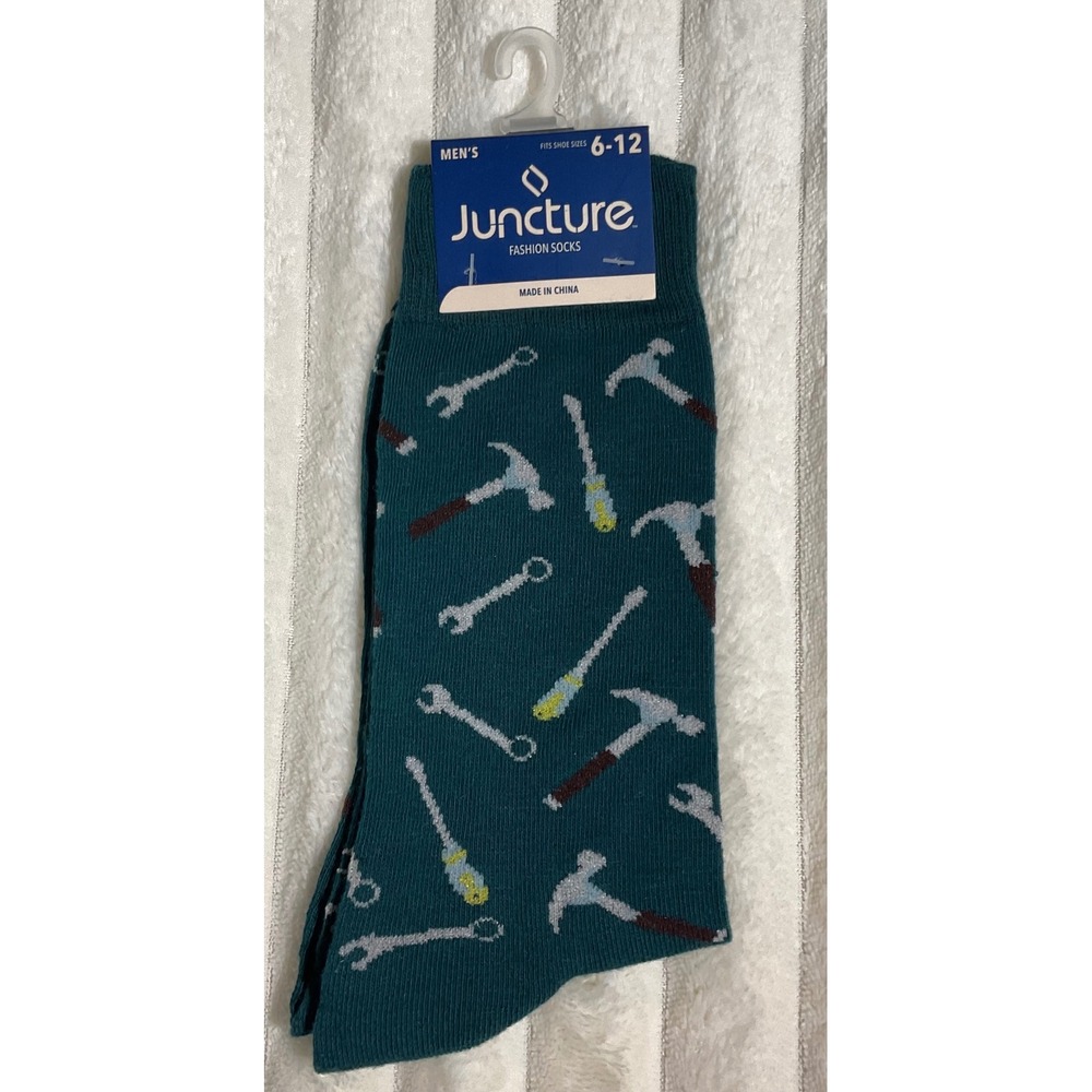 Juncture Mens Fashion Socks Tools Hammer Wrench Screwdriver Size 6-12‎ NEW